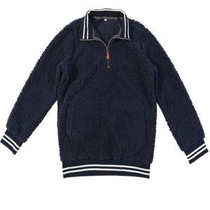 Navy Sherpa Pullover